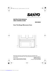 Sanyo EM-S9000 Instruction Manual And Cooking Manual