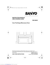 SANYO EM-S9000 Instruction Manual And Cooking Manual