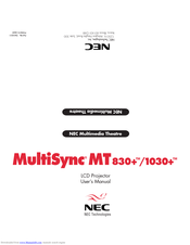 NEC MultiSync MT830+ User Manual