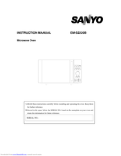 SANYO EM-S2220B Instruction Manual