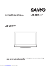 SANYO LED-32XR10F Instruction Manual