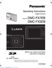 PANASONIC LUMIX DMC-FX7EB Operating Instructions Manual