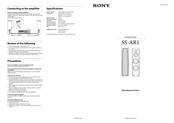 SONY SS-AR1 Operating Instructions