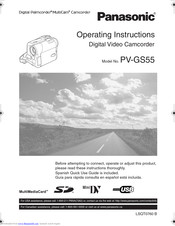 PANASONIC Digital Palmcorder PV-GS55 Operating Instructions Manual