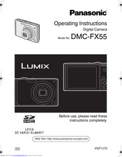 PANASONIC Lumix DMC-FX55 Operating Instructions Manual