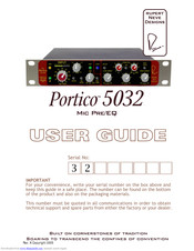 Neve Portico 5032 User Manual