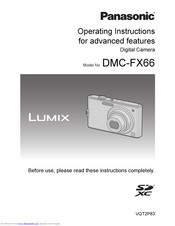 PANASONIC LUMIX DMC-FX66 Operating Instructions Manual
