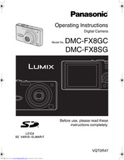 PANASONIC LUMIX DMC-FX8GC Operating Instructions Manual