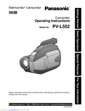 PANASONIC Palmcorder PV-L552 Operating Instructions Manual