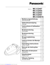 PANASONIC MCCG467 - CANISTER VAC - MULTI LANGUAGE Operating Instructions Manual