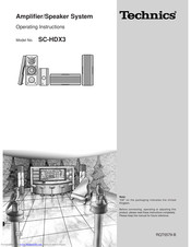 PANASONIC SCHDX3 - AMPLIFIER SPEAKER SYSTEM Operating Instructions Manual