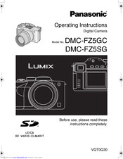 PANASONIC LUMIX DMC-FZ5SG Operating Instructions Manual