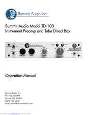 Summit Audio TD-100 Operation Manual