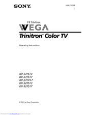 Sony FD Trinitron WEGA KV-32FS13 Operating Instructions Manual