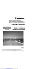 PANASONIC CQDP102U - AUTO RADIO/CD DECK Operating Instructions