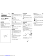 SONY S2 Sports Walkman SRF-HM01V Operating Instructions