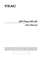 TEAC MP-400 User Manual