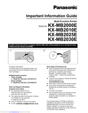 PANASONIC KXMB2025E Important Information Manual