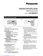 PANASONIC KX-MB2061E Important Information Manual