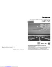 PANASONIC CQ-DFX783N Operating Instructions Manual