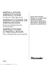 THERMADOR KBULT3671A Installation Instructions Manual