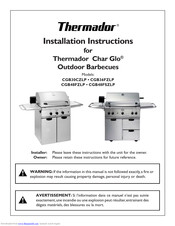 THERMADOR Char Glo CGB30CZLP Installation Instructions Manual