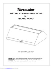 THERMADOR VTR1000Q Installation Instructions Manual