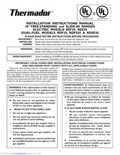 THERMADOR RES30 Installation Instructions Manual