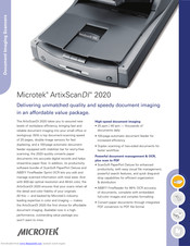 Microtek ArtixScanDI 2020 Quick Manual
