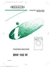 Tricity Bendix BIW 105 W Operating & Installation Instructions Manual