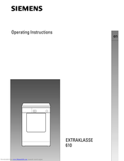 SIEMENS EXTRAKLASSE 610 Operating Instructions Manual