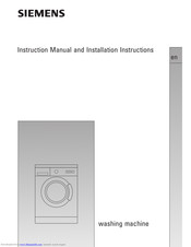 SIEMENS WXS1063OE Instruction Manual And Installation Instructions