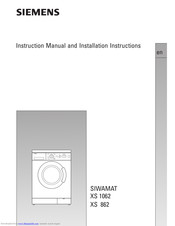 Siemens SIWAMAT XS 1062 Instruction Manual And Installation Instructions