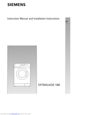 Siemens EXTRAKLASSE 1300 Instruction Manual And Installation Instructions