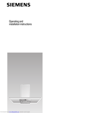 Siemens Cooker hood Operating And Installation Instructions