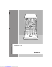 Siemens Dishwasher Instructions For Use Manual