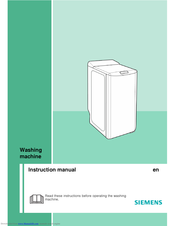 Siemens washing machine Instruction Manual