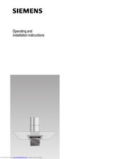 Siemens Cooker hood Operating And Installation Instructions
