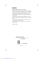 SIEMENS HM 744200 N Instruction Manual