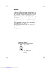 SIEMENS HM 744205 N Instruction Manual
