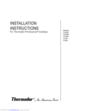 THERMADOR PC484GE Installation Instructions Manual