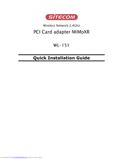 SITECOM WL-151 Quick Installation Manual