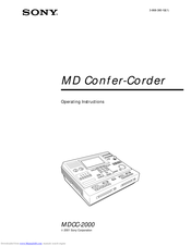 SONY MDCC-2000 Operating Instructions Manual