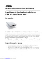 Polycom KIRK 600v3 Installation And Configuration Manual