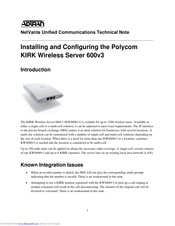 Polycom KWS600v3 Installation And Configuration Manual