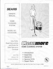 Sears Cleanmore 175.8535280 Owner's Manual