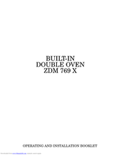 Zanussi ZDM 769 X Operating And Installation Booklet