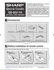 SHARP SD-SG11H Quick Manual