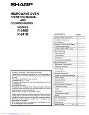 SHARP R-240D Operation Manual And Cooking Manual