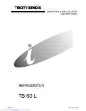 Tricity Bendix TB 60 L Operating & Installation Instructions Manual